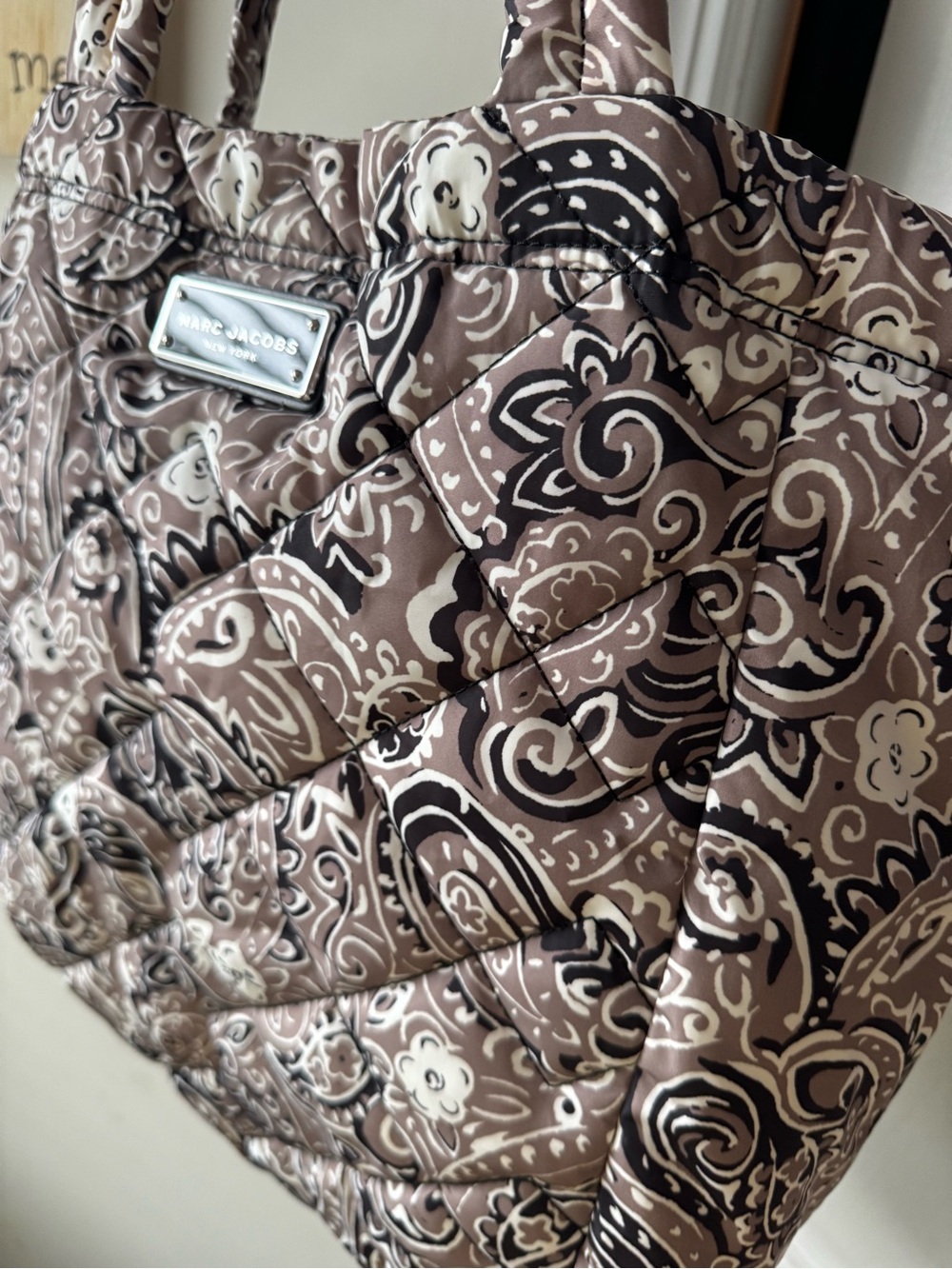 Marc Jacobs Quilted Paisley Brown black Tote Bag - Picture 2 of 6